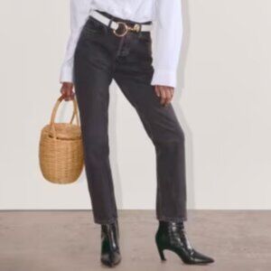 Everlane The 90s Cheeky Jean 29 Washed Black Straight High Rise Organic Cotton